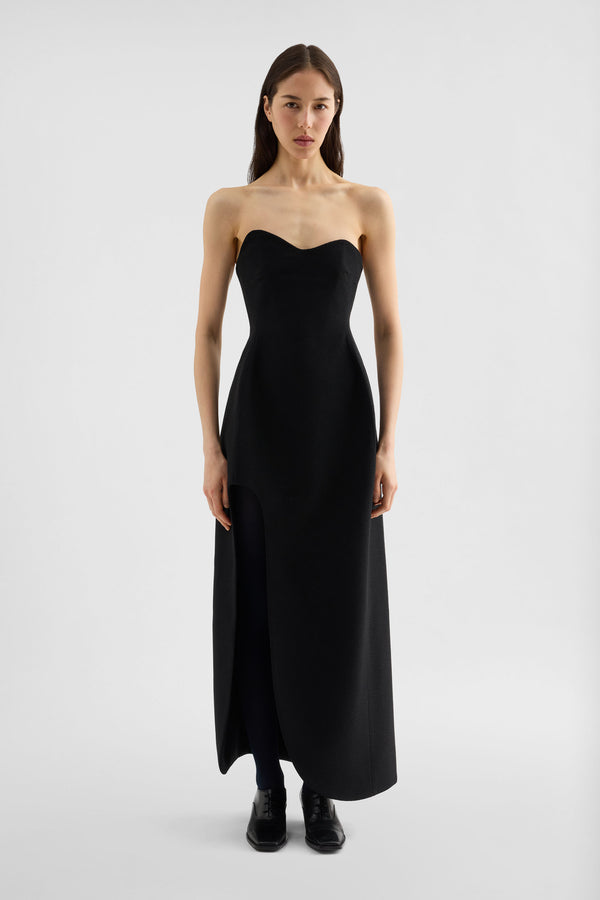 jil sander wool sablé bustier dress for women