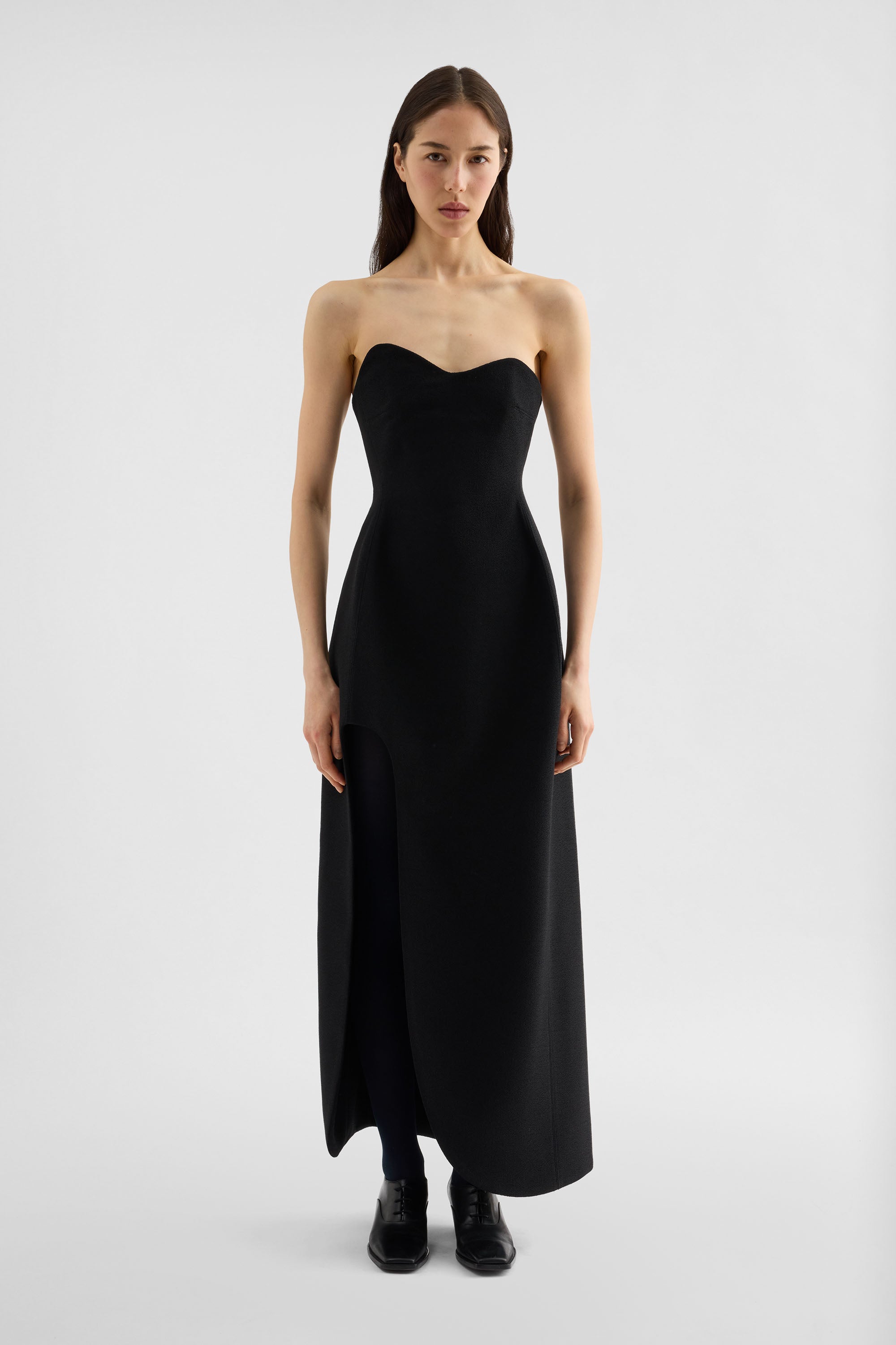jil sander wool sablé bustier dress for women