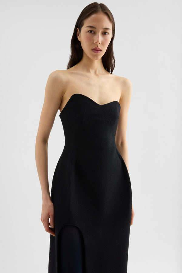 jil sander wool sablé bustier dress for women