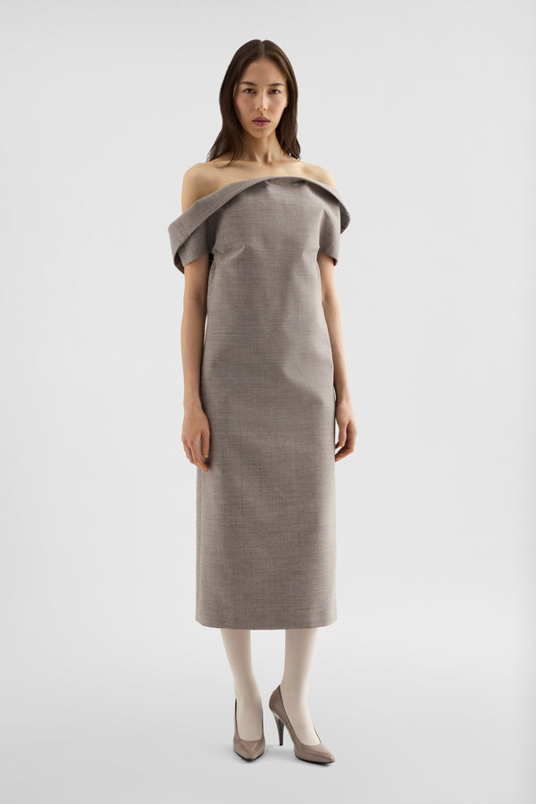 jil sander wool off-the-shoulder dress for women