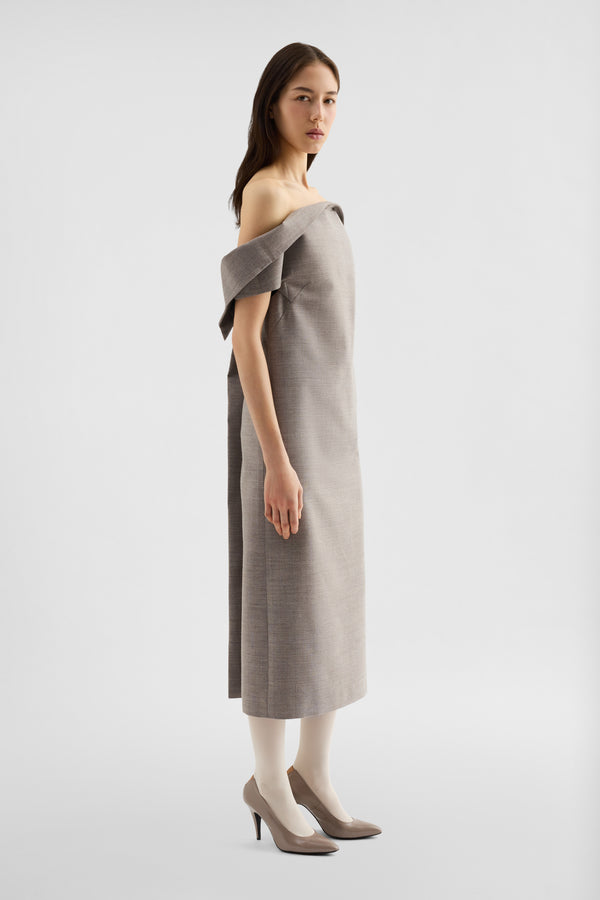 jil sander wool off-the-shoulder dress for women
