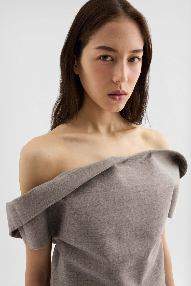 jil sander wool off-the-shoulder dress for women