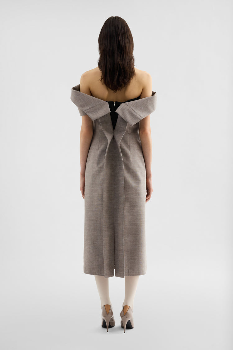 jil sander wool off-the-shoulder dress for women