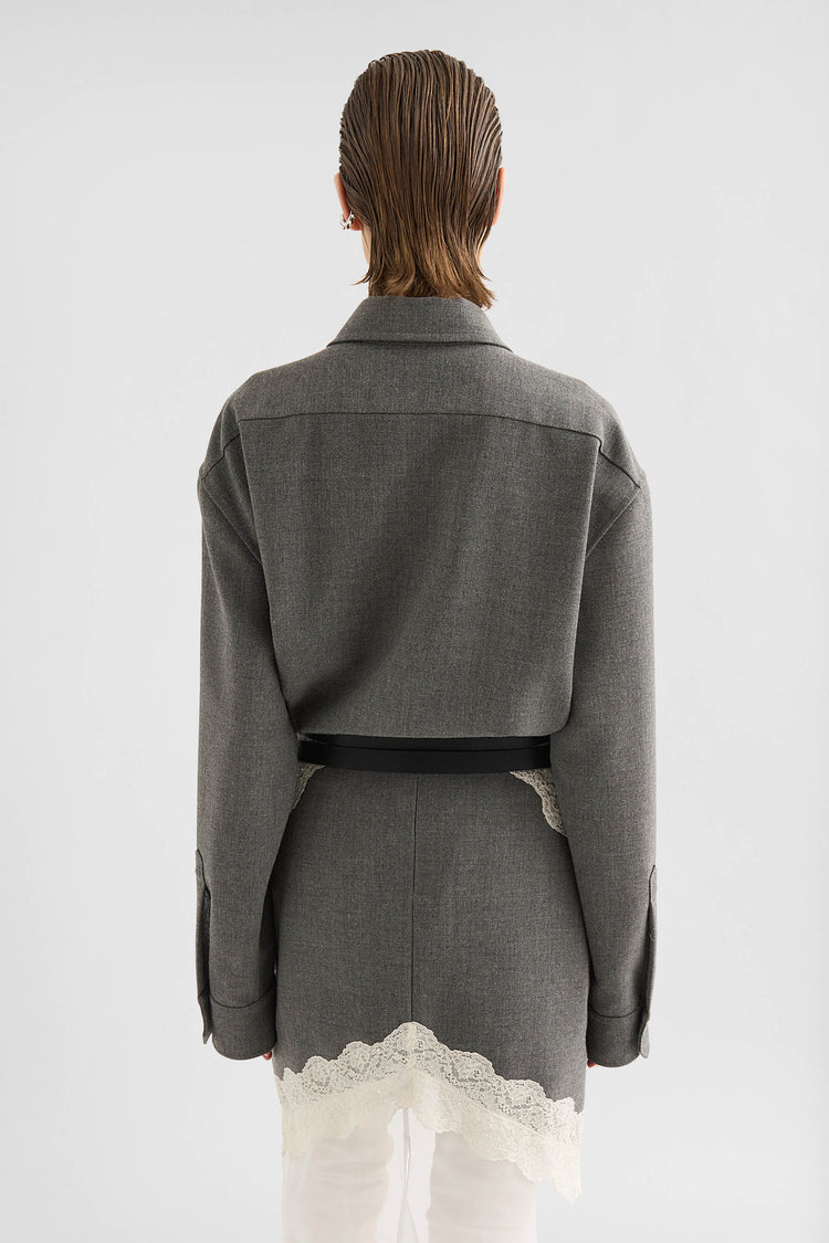 jil sander wool canvas shirt for women