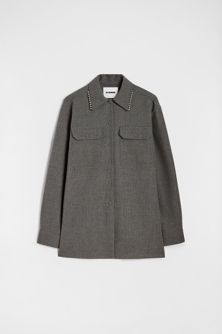 jil sander wool canvas shirt for women