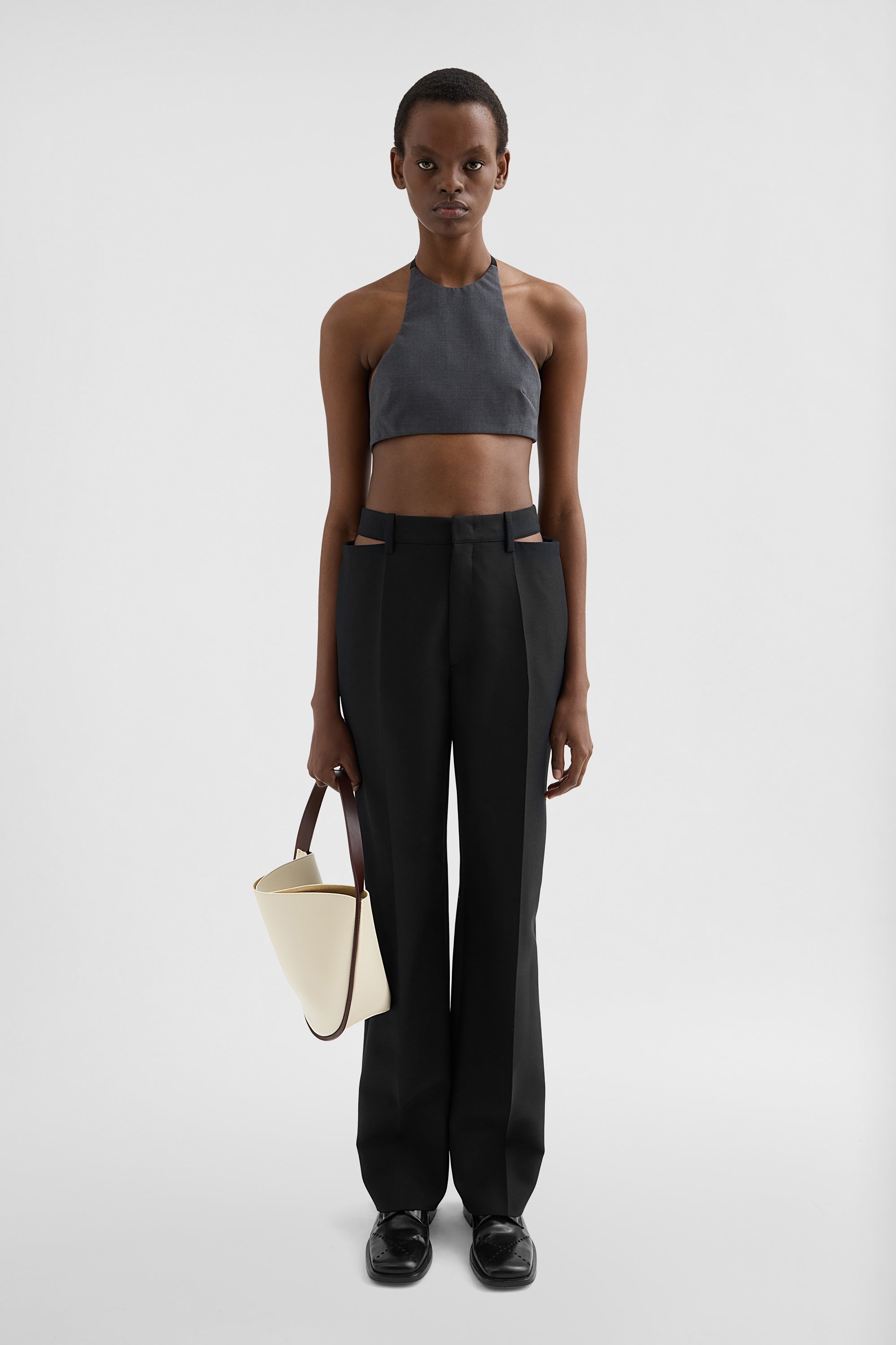 jil sander wool blend trousers for women