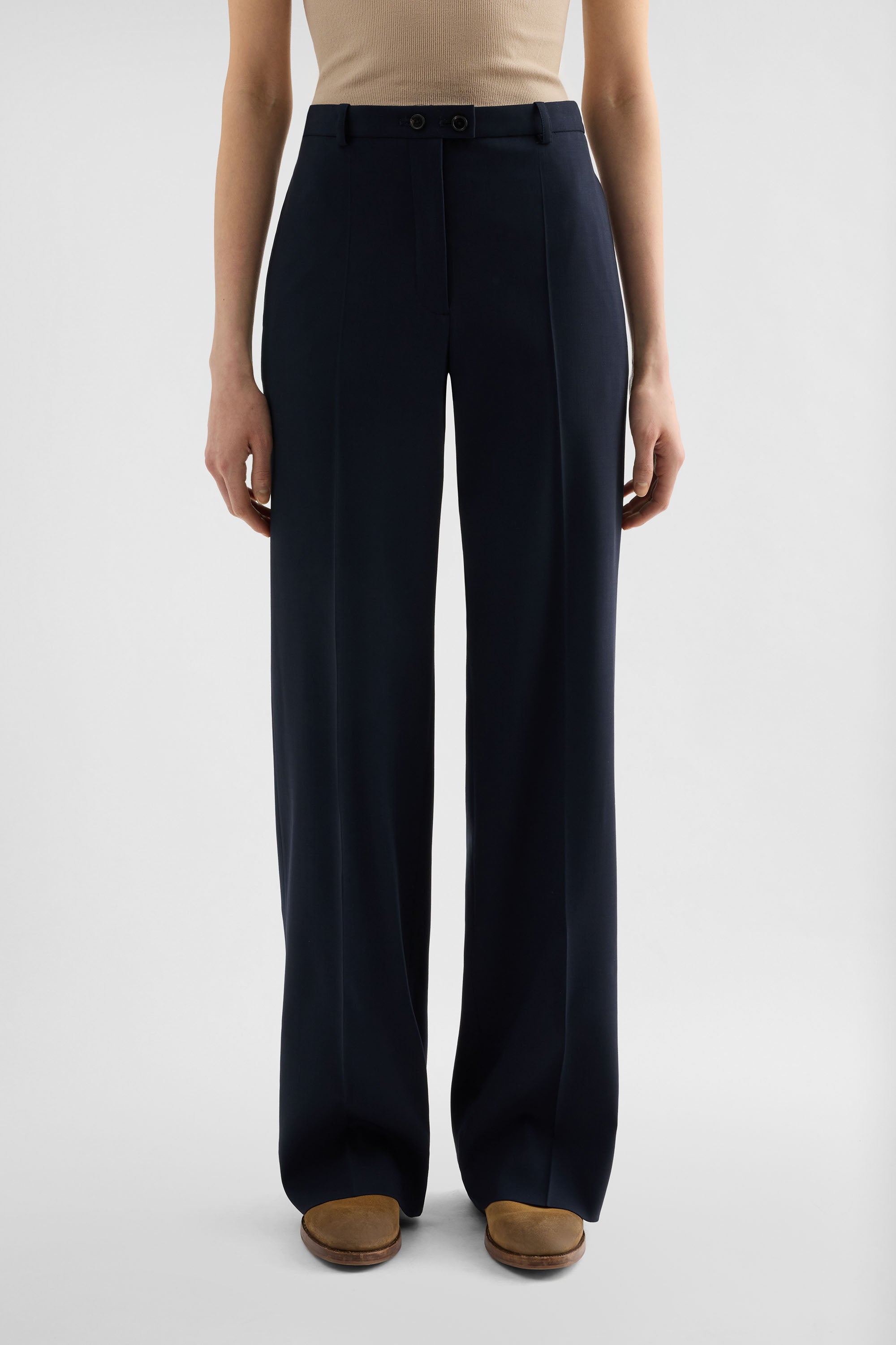 jil sander wool cady trousers for women