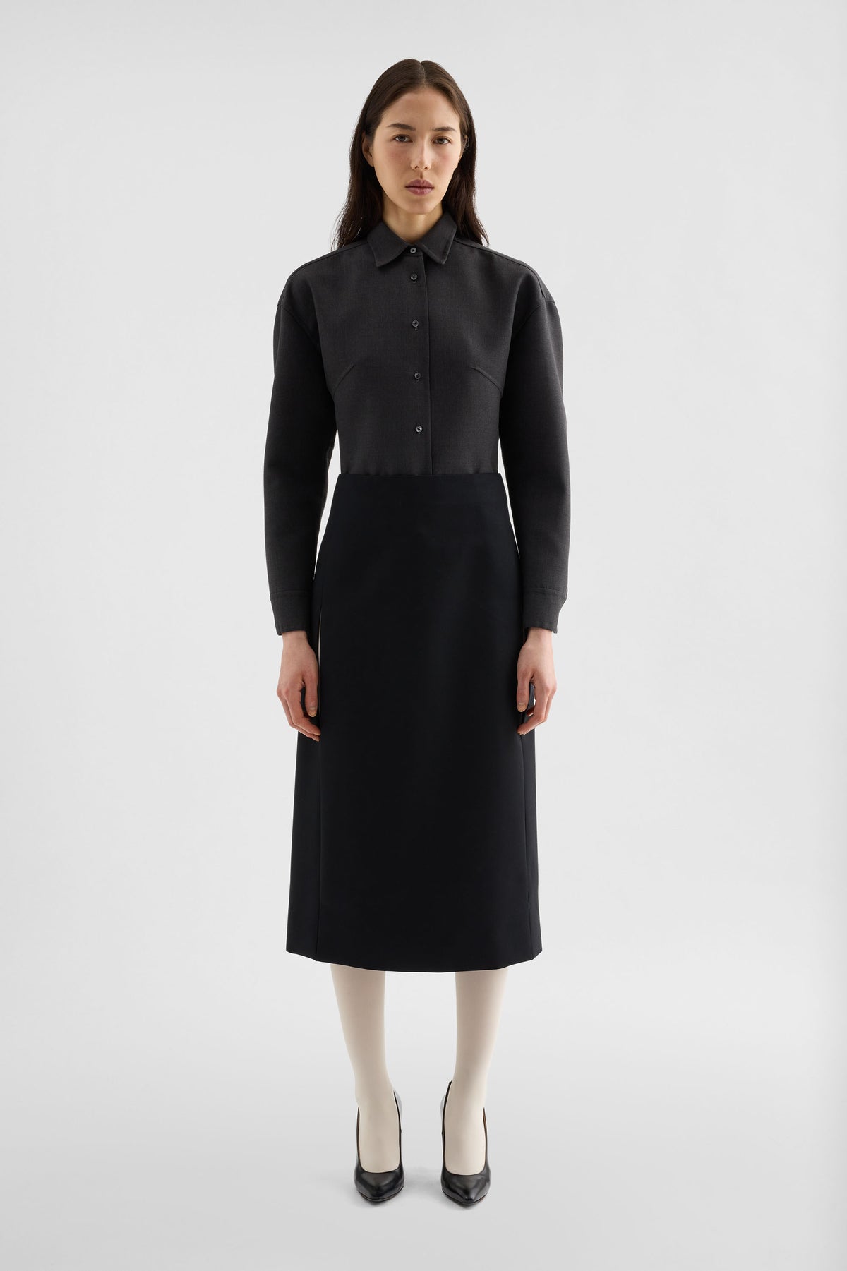 jil sander silk faille skirt for women