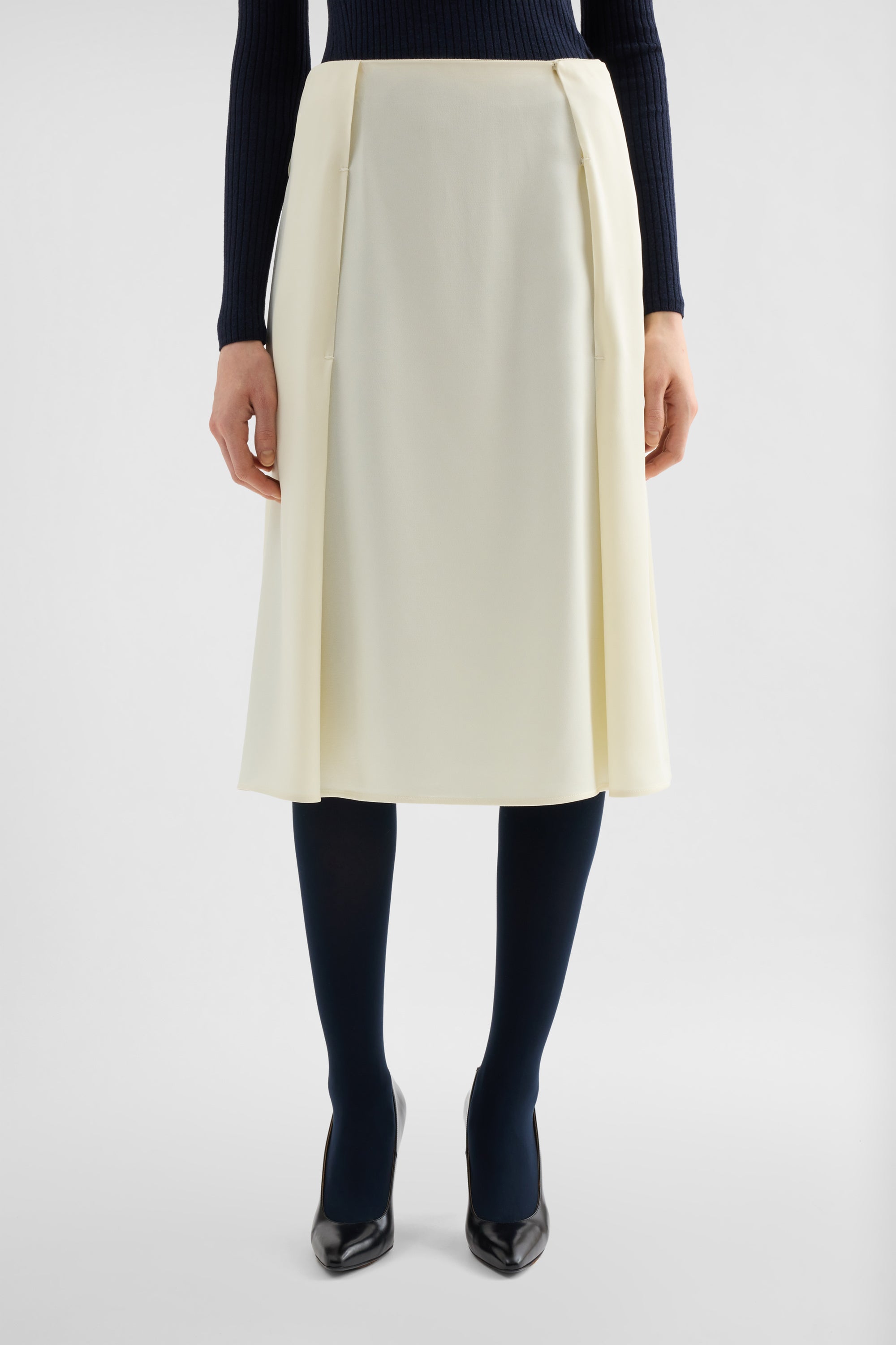 jil sander envers satin pleated skirt for women