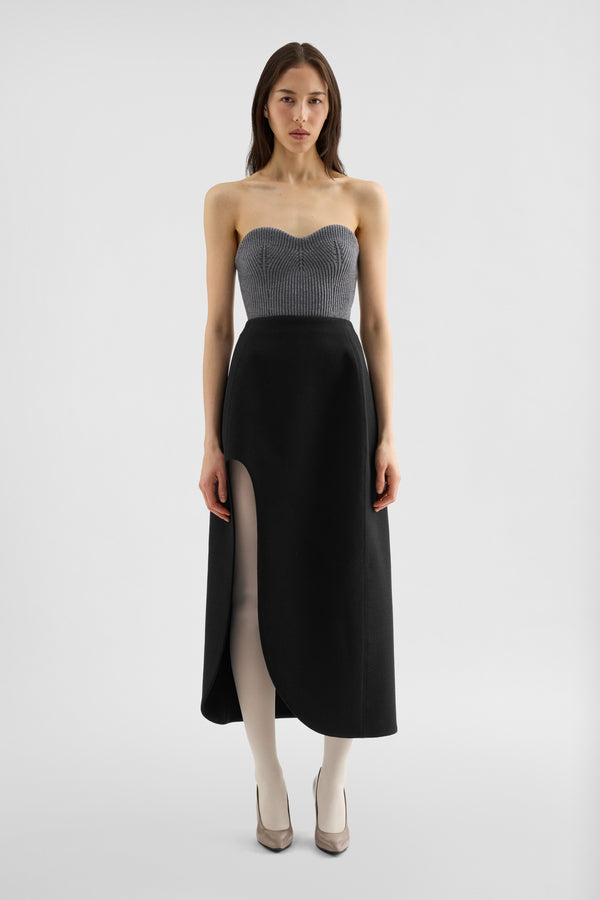 jil sander wool knit bustier top for women