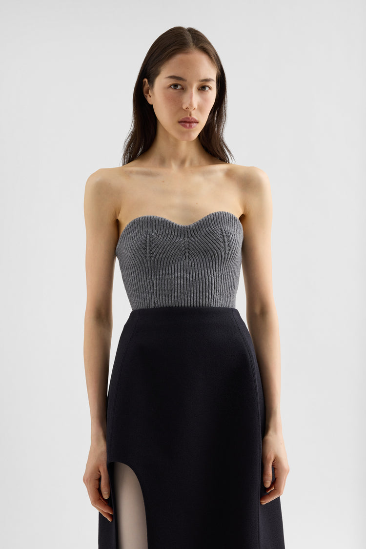 jil sander wool knit bustier top for women
