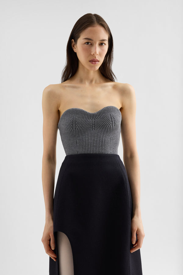 jil sander wool knit bustier top for women