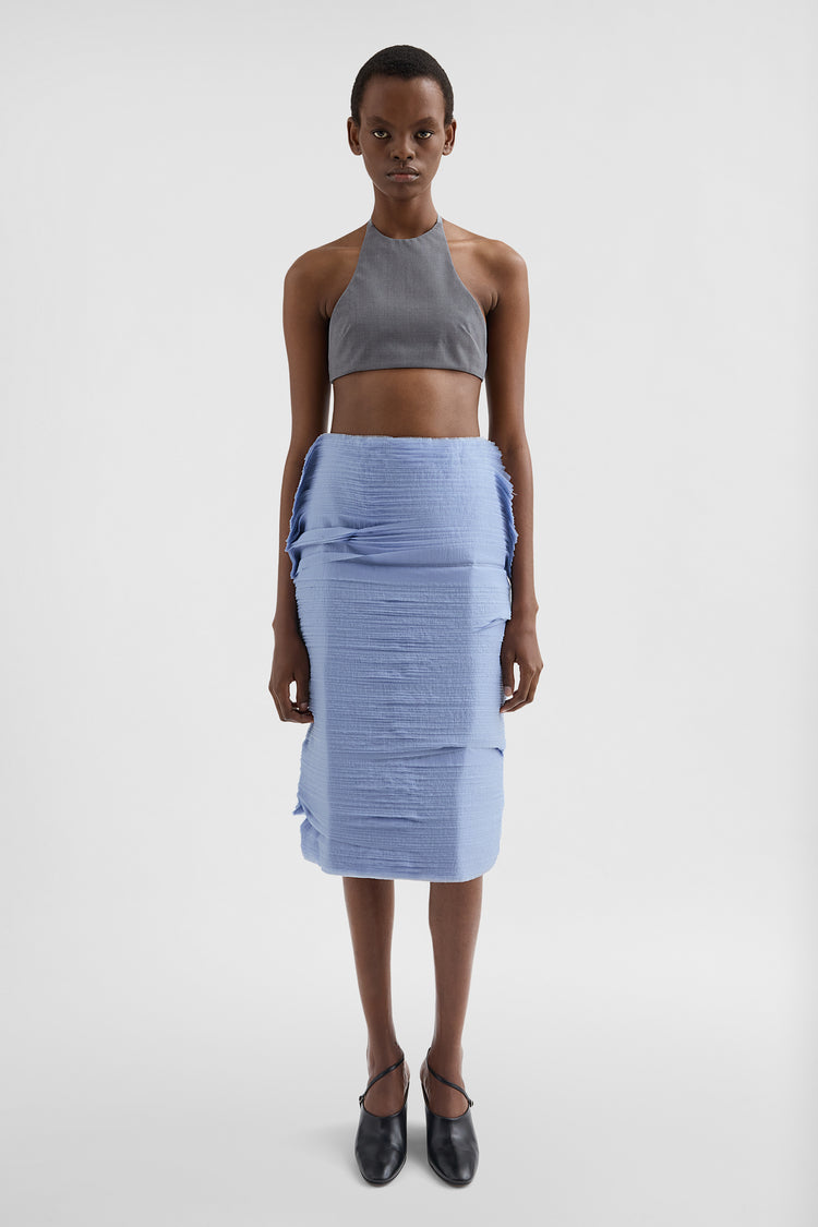 jil sander fitted wool poplin halter top for women
