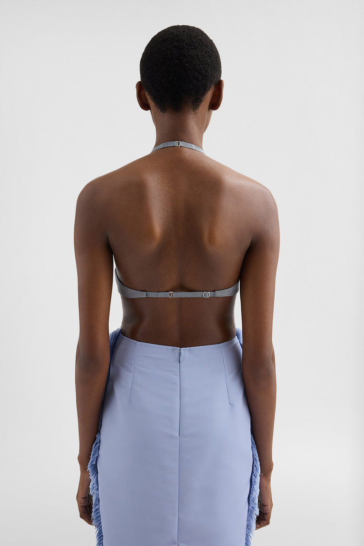 jil sander fitted wool poplin halter top for women