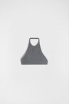 Fitted wool poplin halter top