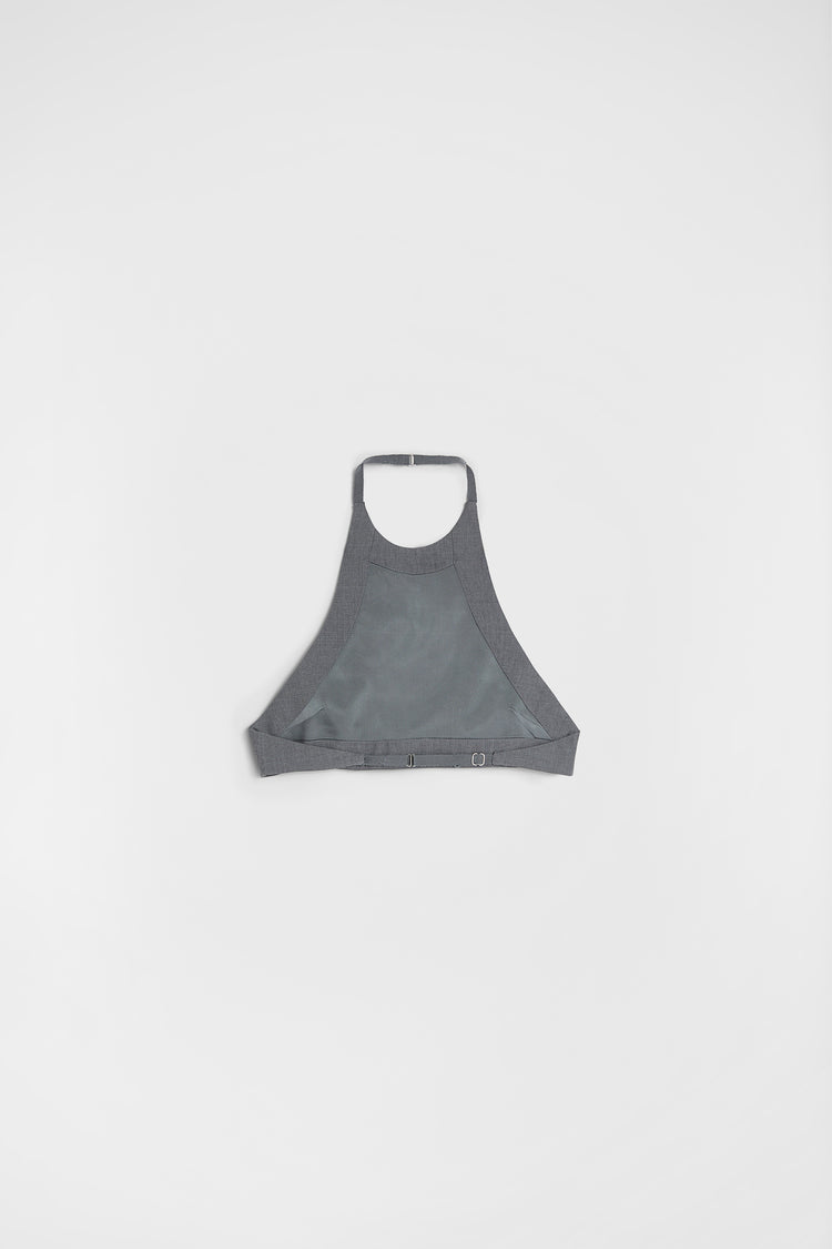 jil sander fitted wool poplin halter top for women