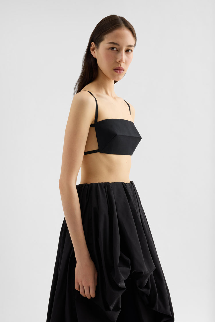 jil sander silk faille top for women