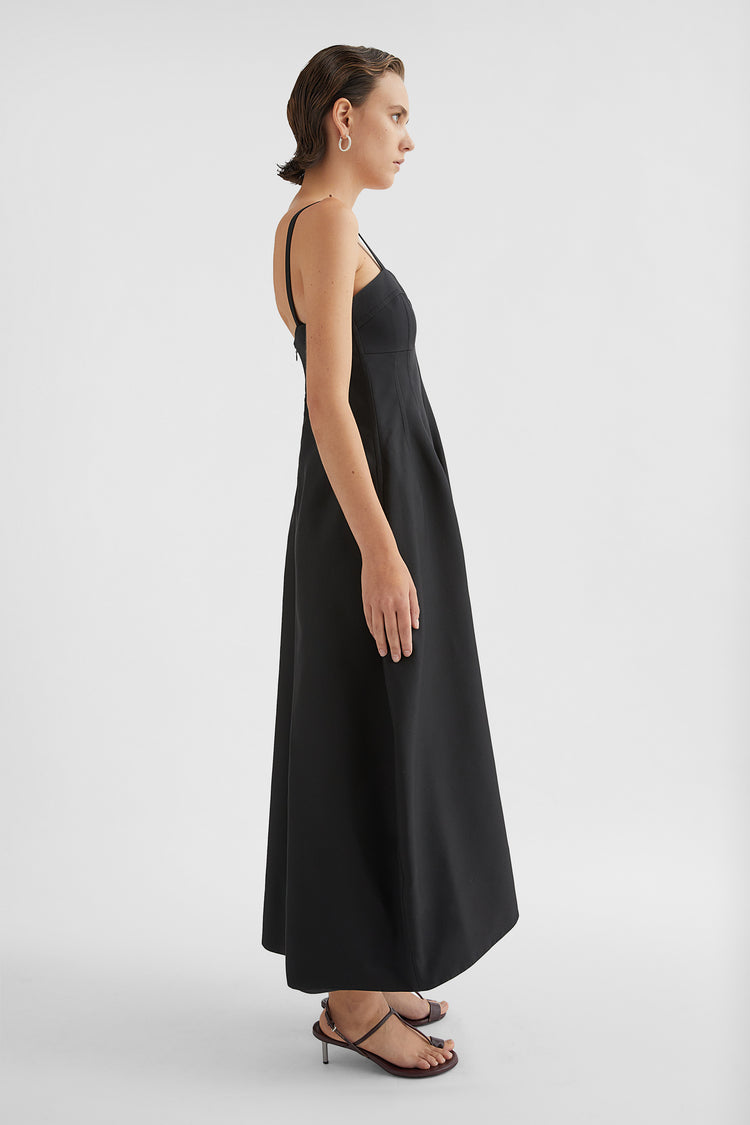 Technical Gabardine Bustier Dress