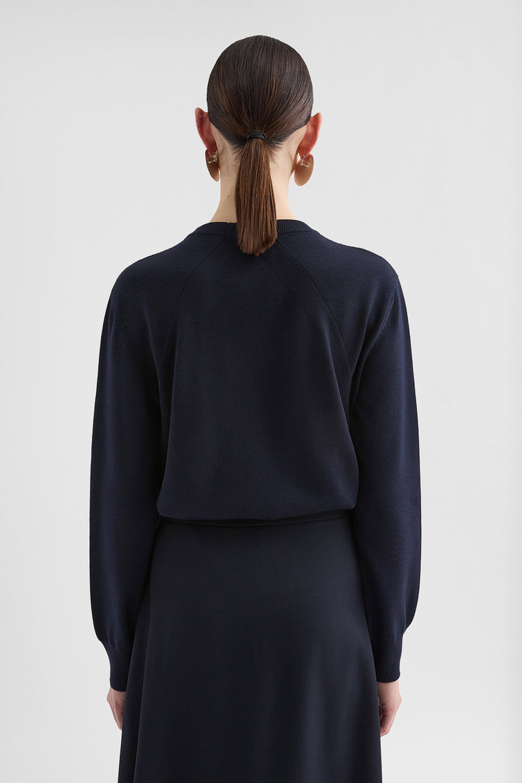 jil sander midweight wool crew-neck sweater for women