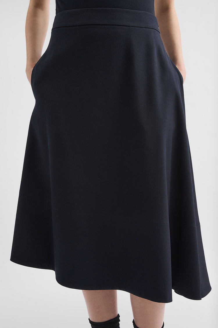 jil sander lightweight wool gabardine asymmetrical skirt for women