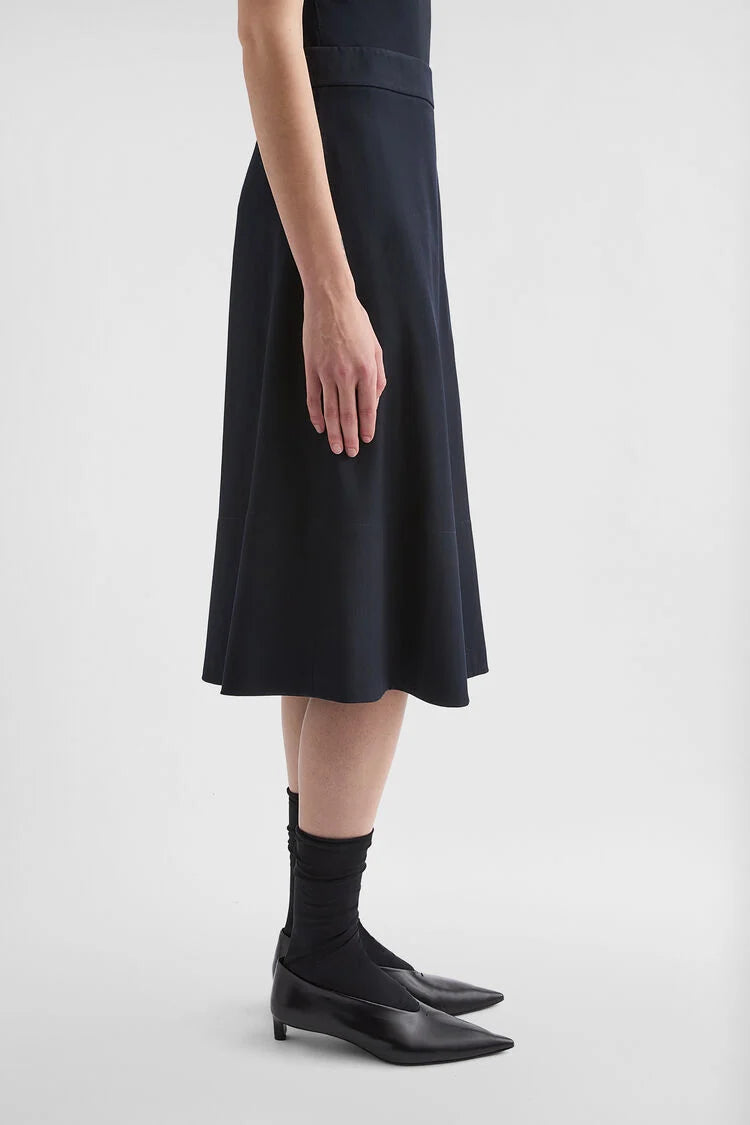 Lightweight Wool Gabardine Asymmetrical Skirt