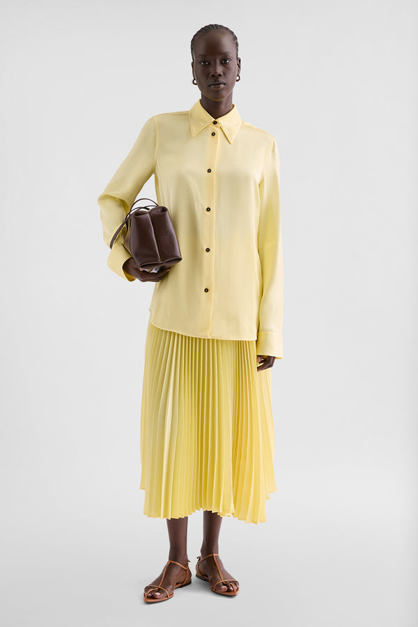 jil sander technical twill pleated skirt for women