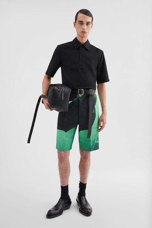 Wool Canvas Polo Shirt