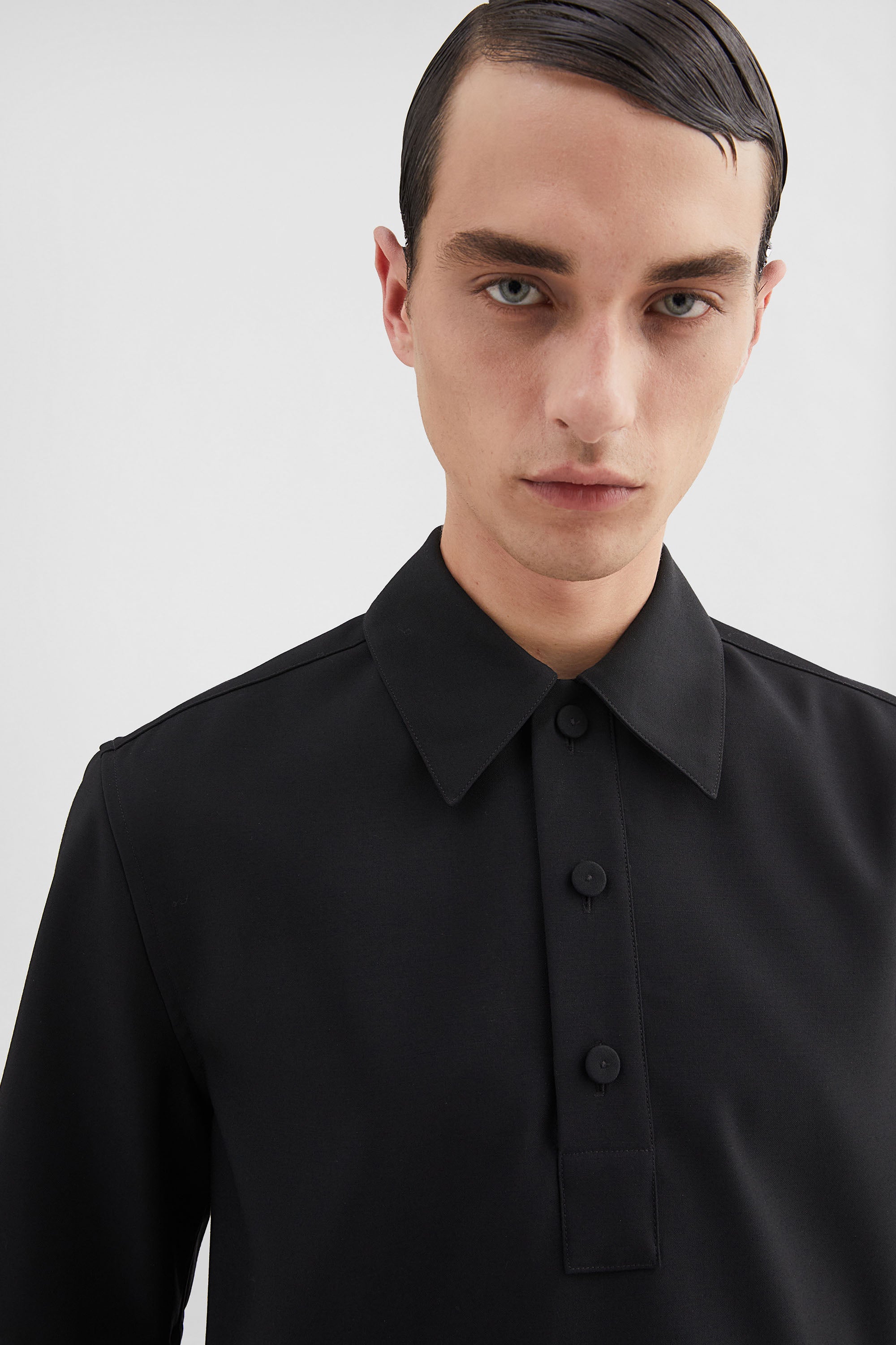 Wool Canvas Polo Shirt