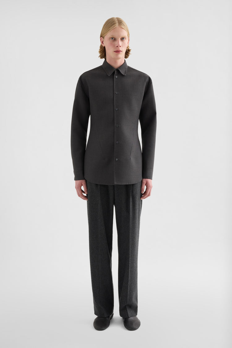 jil sander wool twill shirt for men