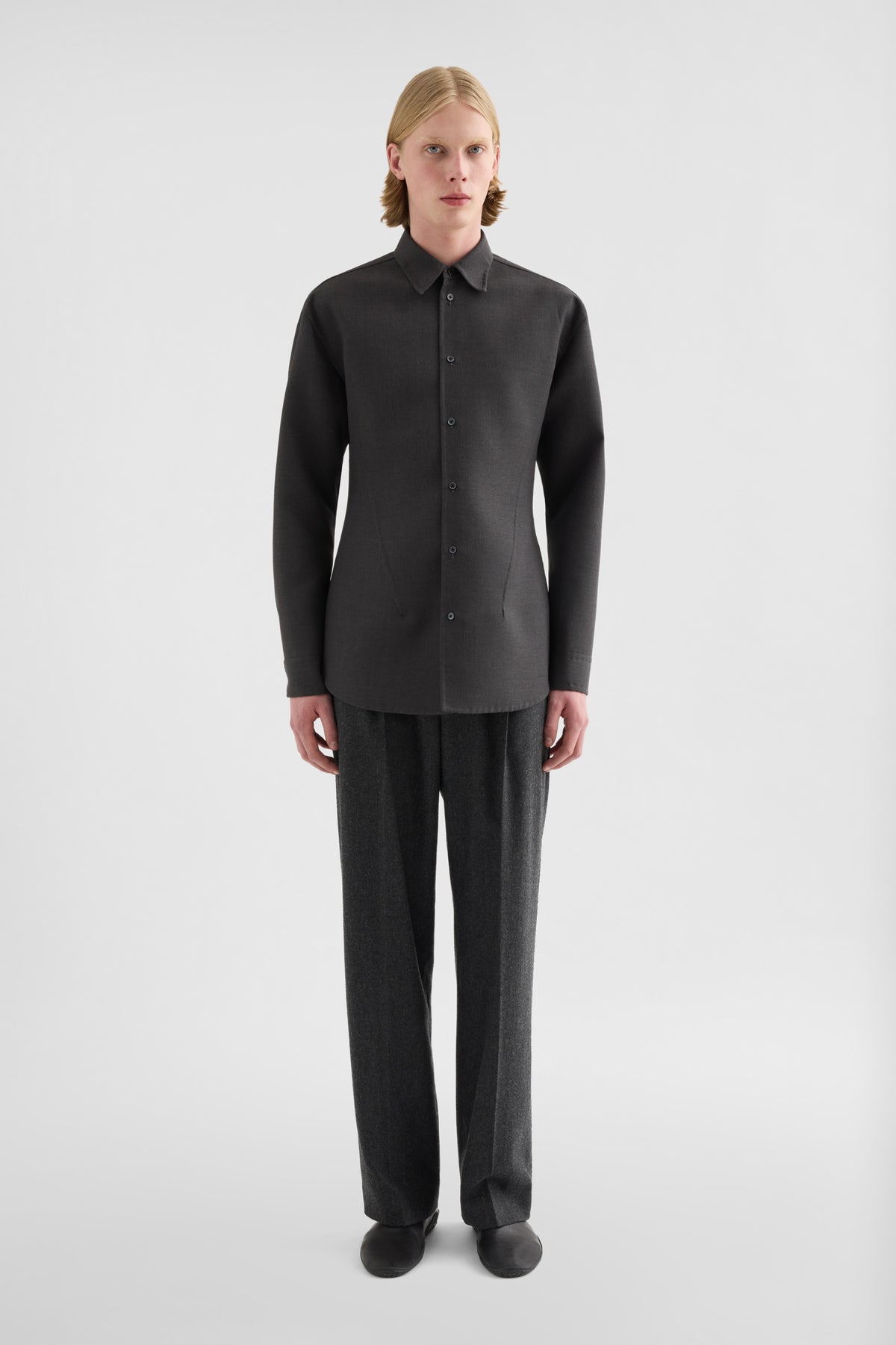jil sander wool twill shirt for men