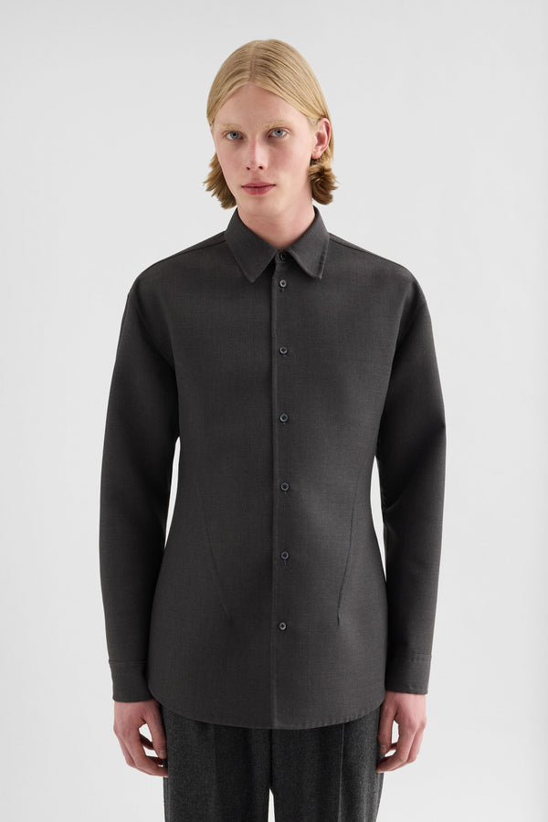 jil sander wool twill shirt for men