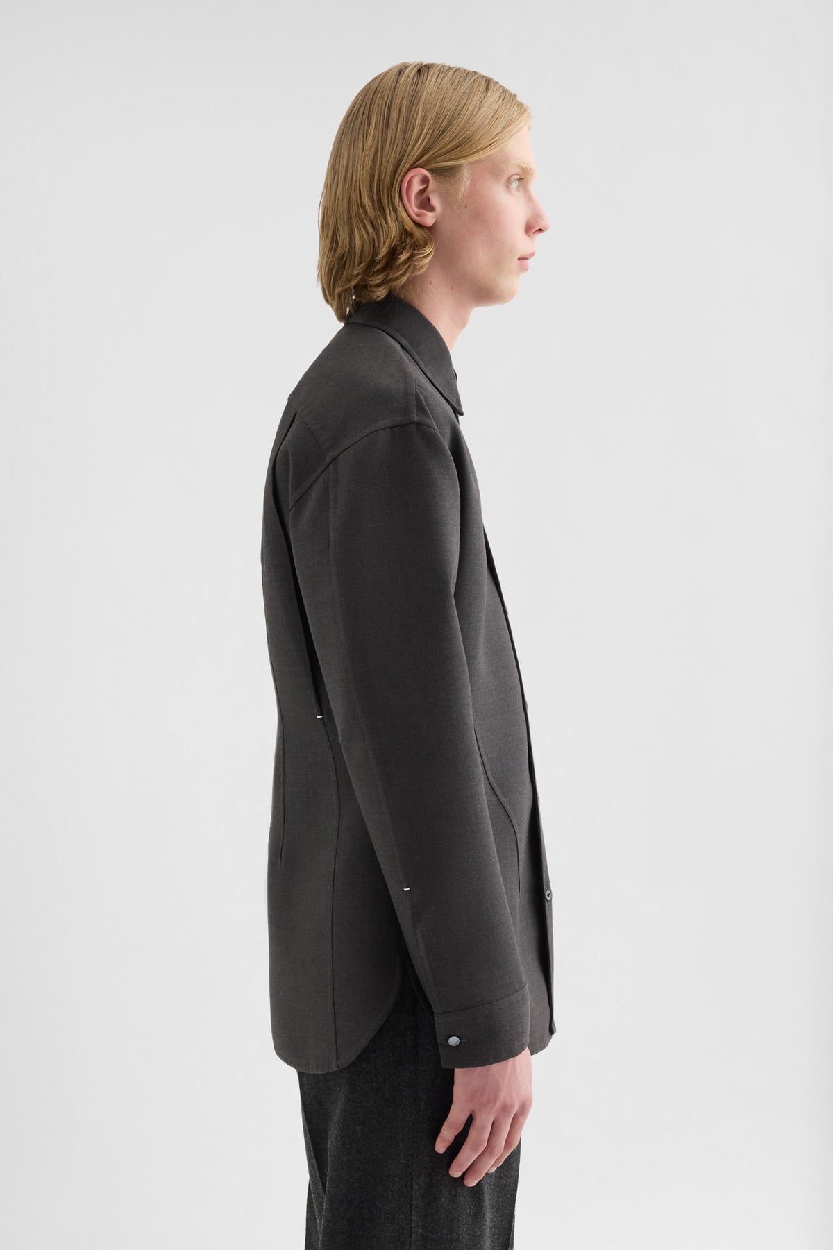 jil sander wool twill shirt for men