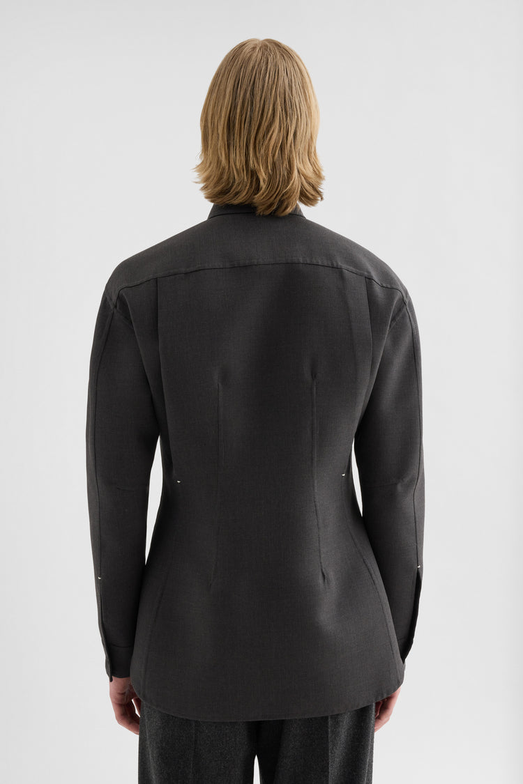 jil sander wool twill shirt for men