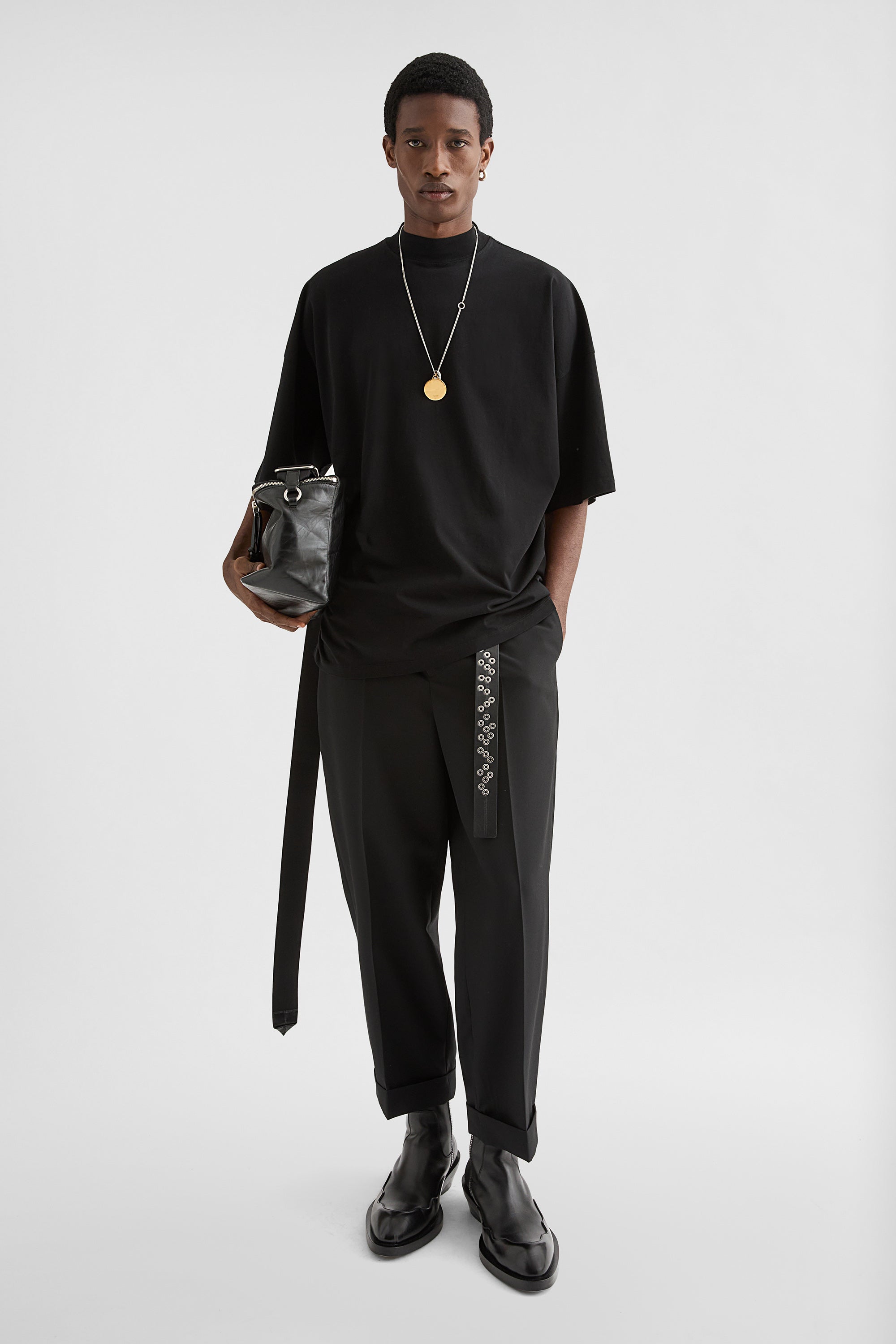 Cotton Mock-Neck T-Shirt