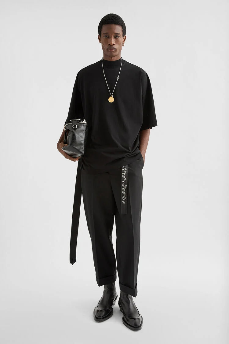 Cotton Mock-Neck T-Shirt