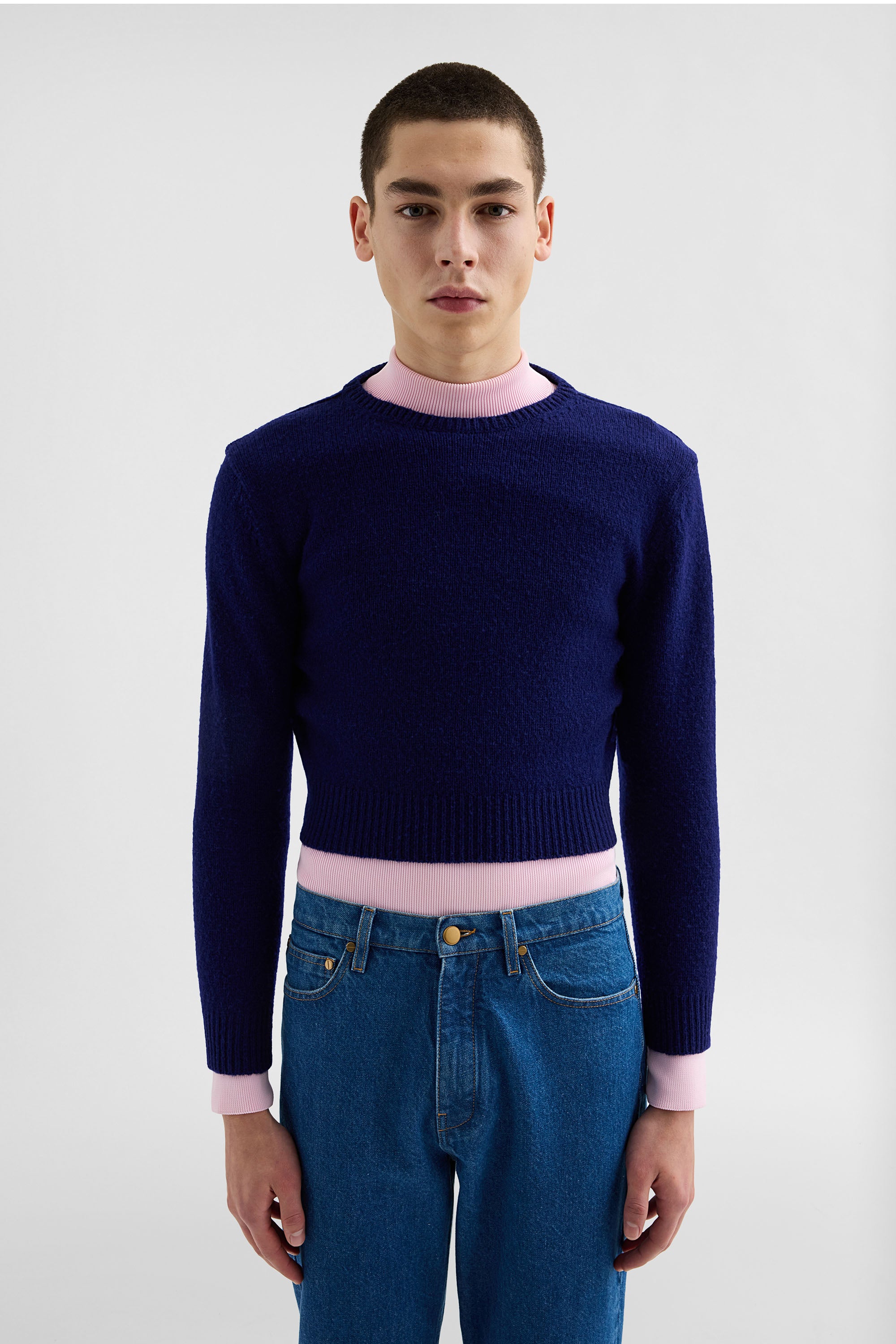jil sander wool cropped sweater for men