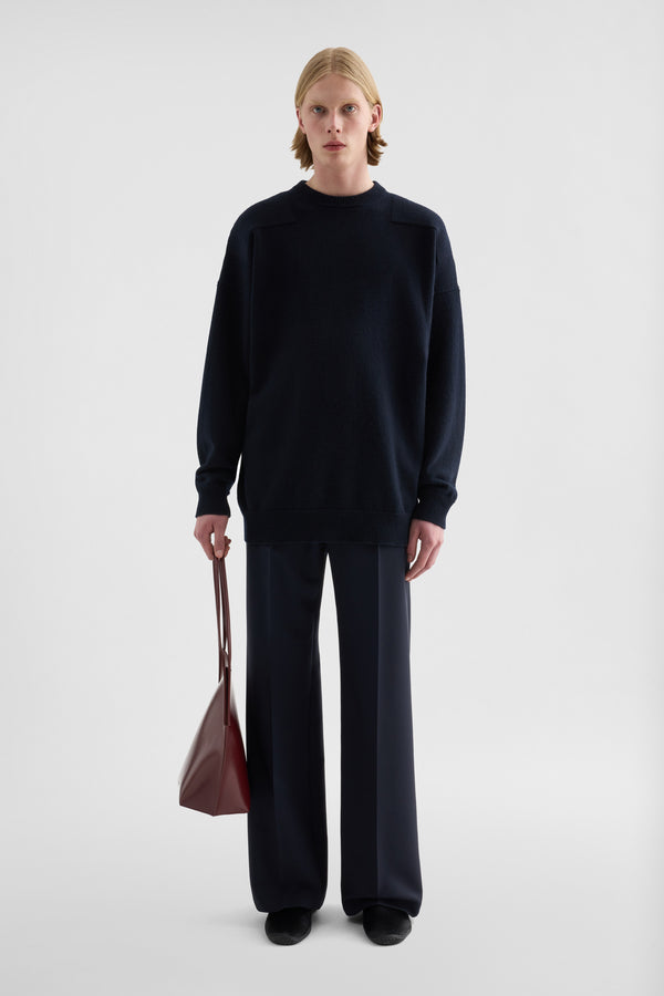 jil sander wool blend crew-neck sweater for men