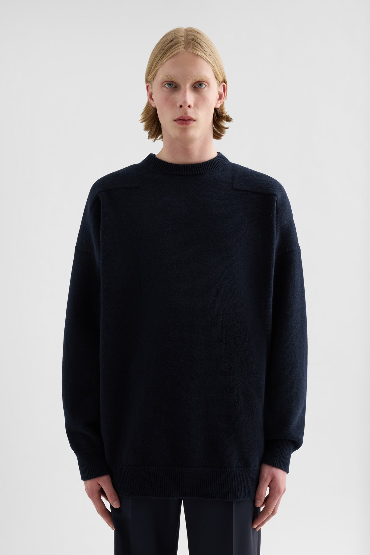 jil sander wool blend crew-neck sweater for men
