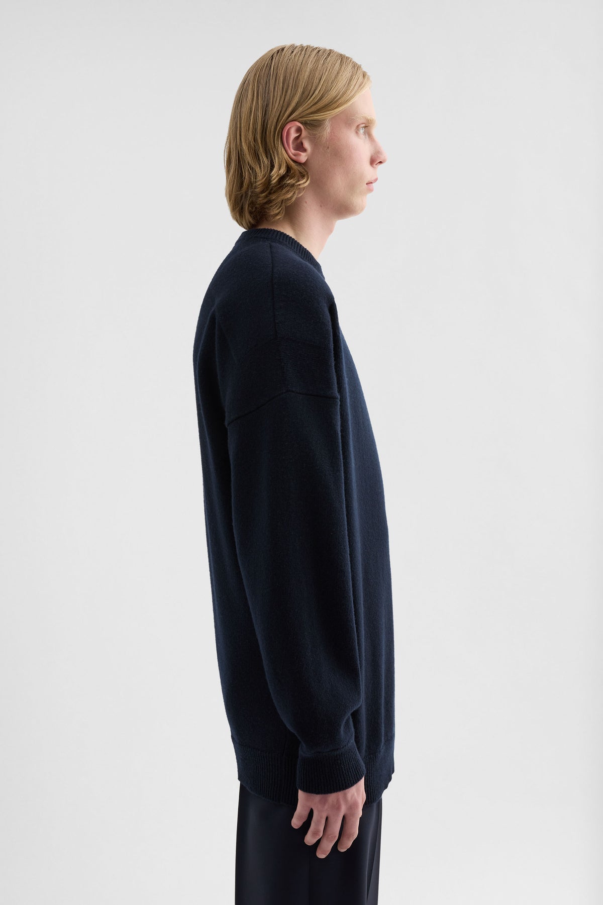 jil sander wool blend crew-neck sweater for men