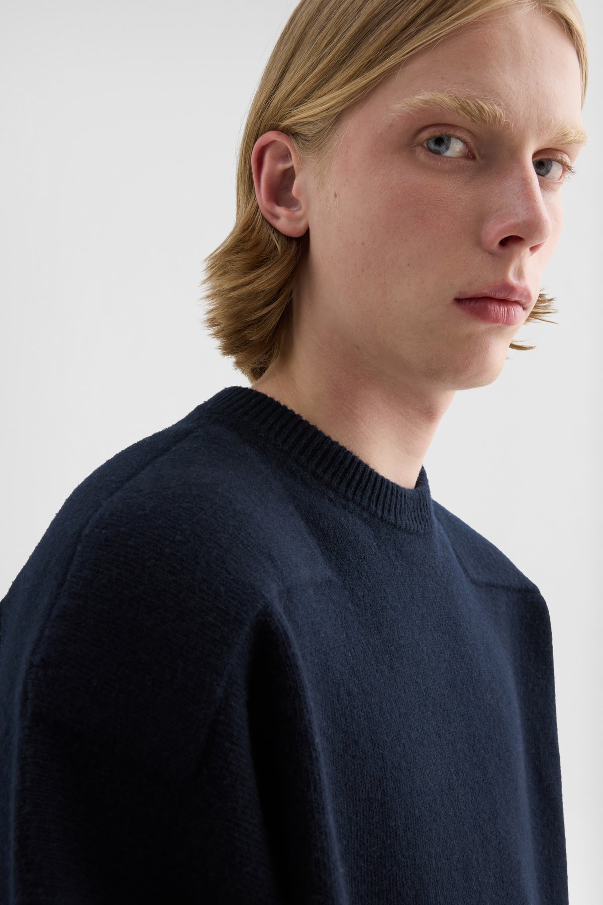 jil sander wool blend crew-neck sweater for men