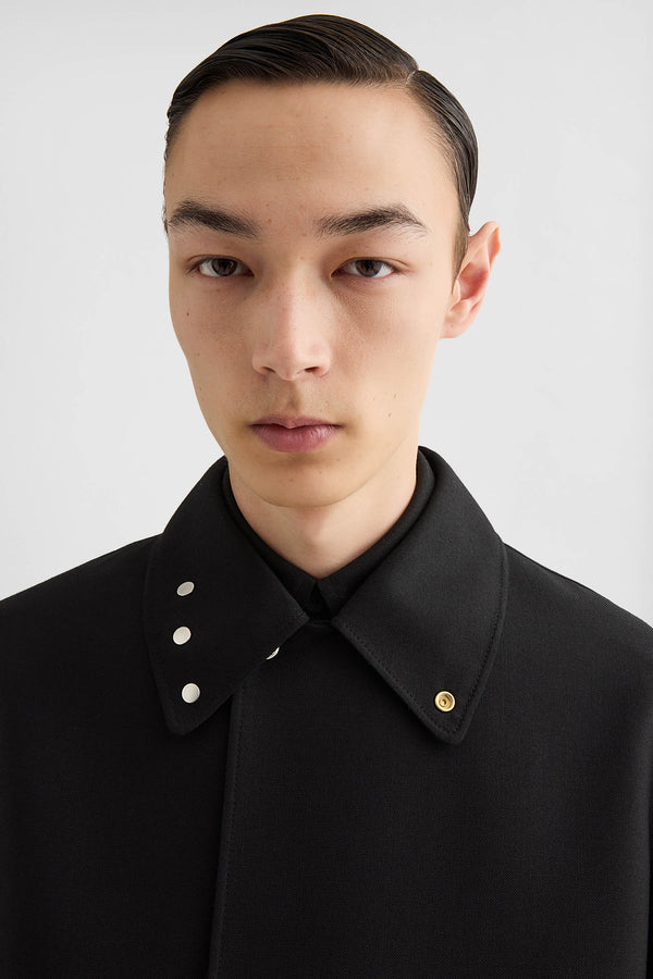 jil sander wool gabardine coat for men