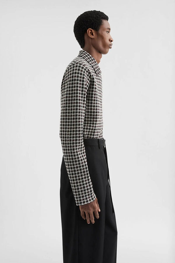 Wool Blend Zip-Up Shirt