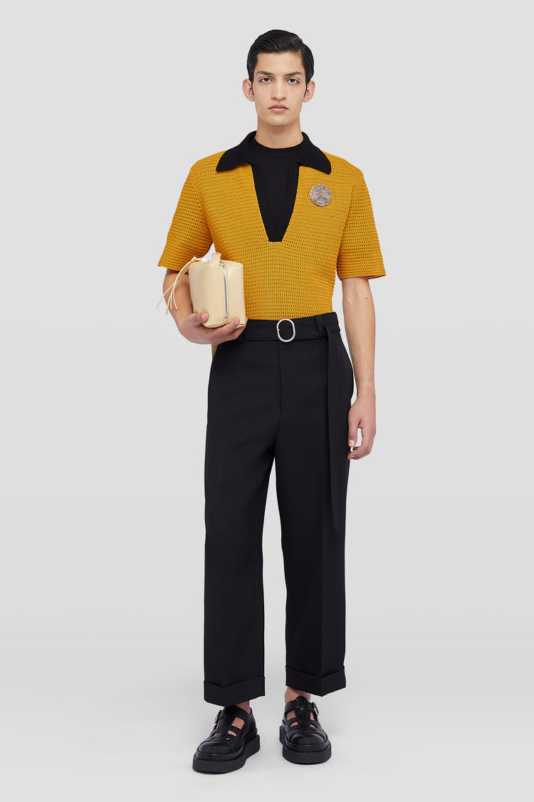 jil sander cotton knit polo t-shirt for men