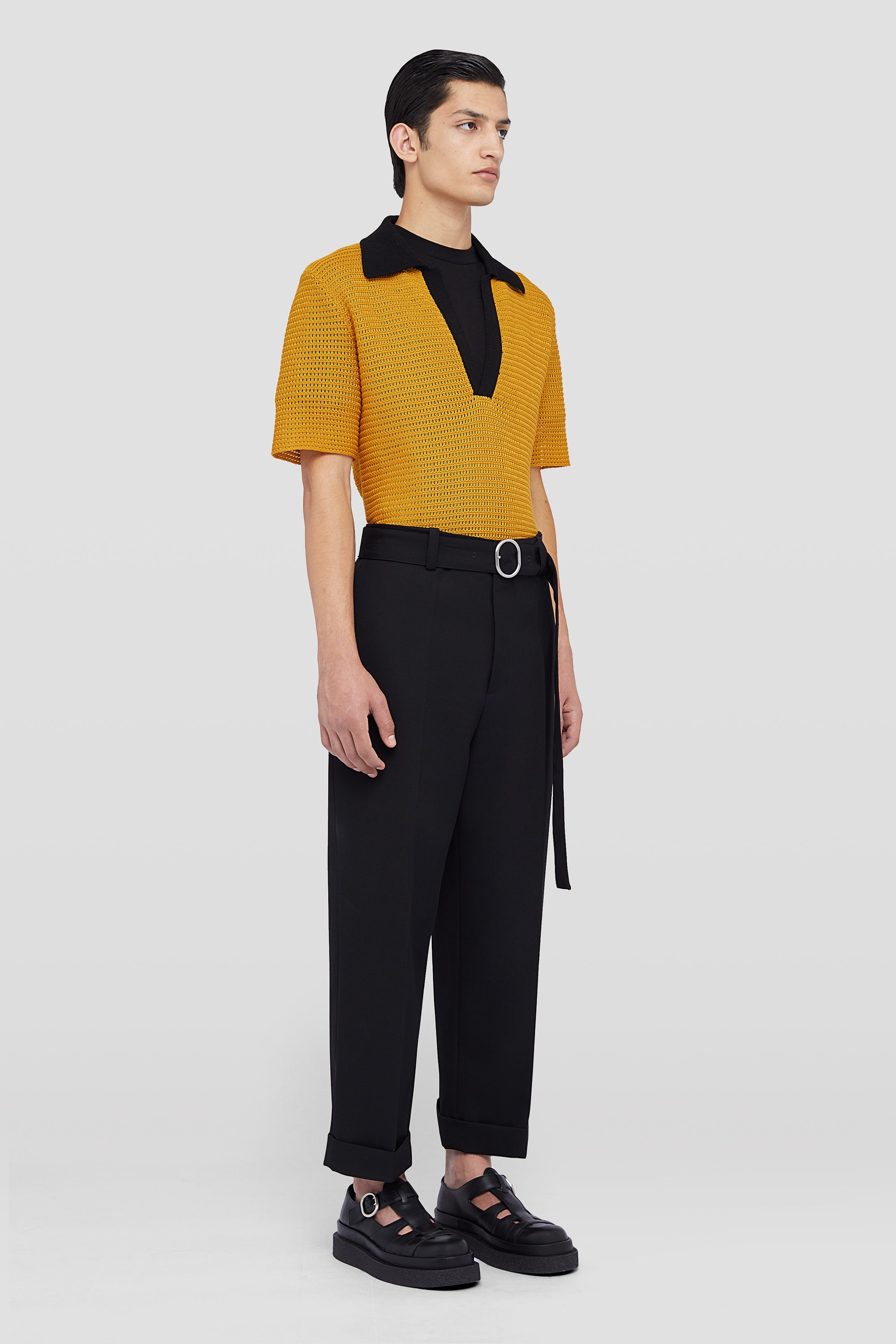 jil sander cotton knit polo t-shirt for men
