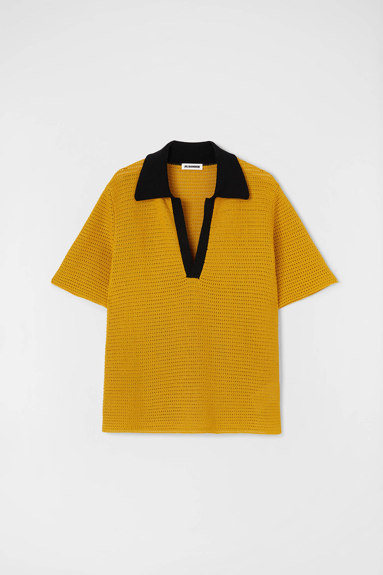 jil sander cotton knit polo t-shirt for men