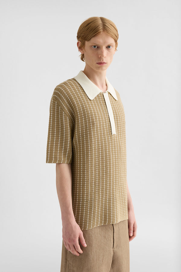 Cotton Knit Polo T-Shirt