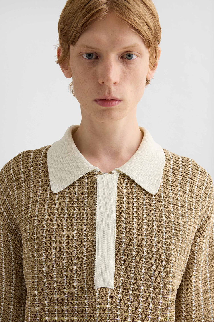 Cotton Knit Polo T-Shirt