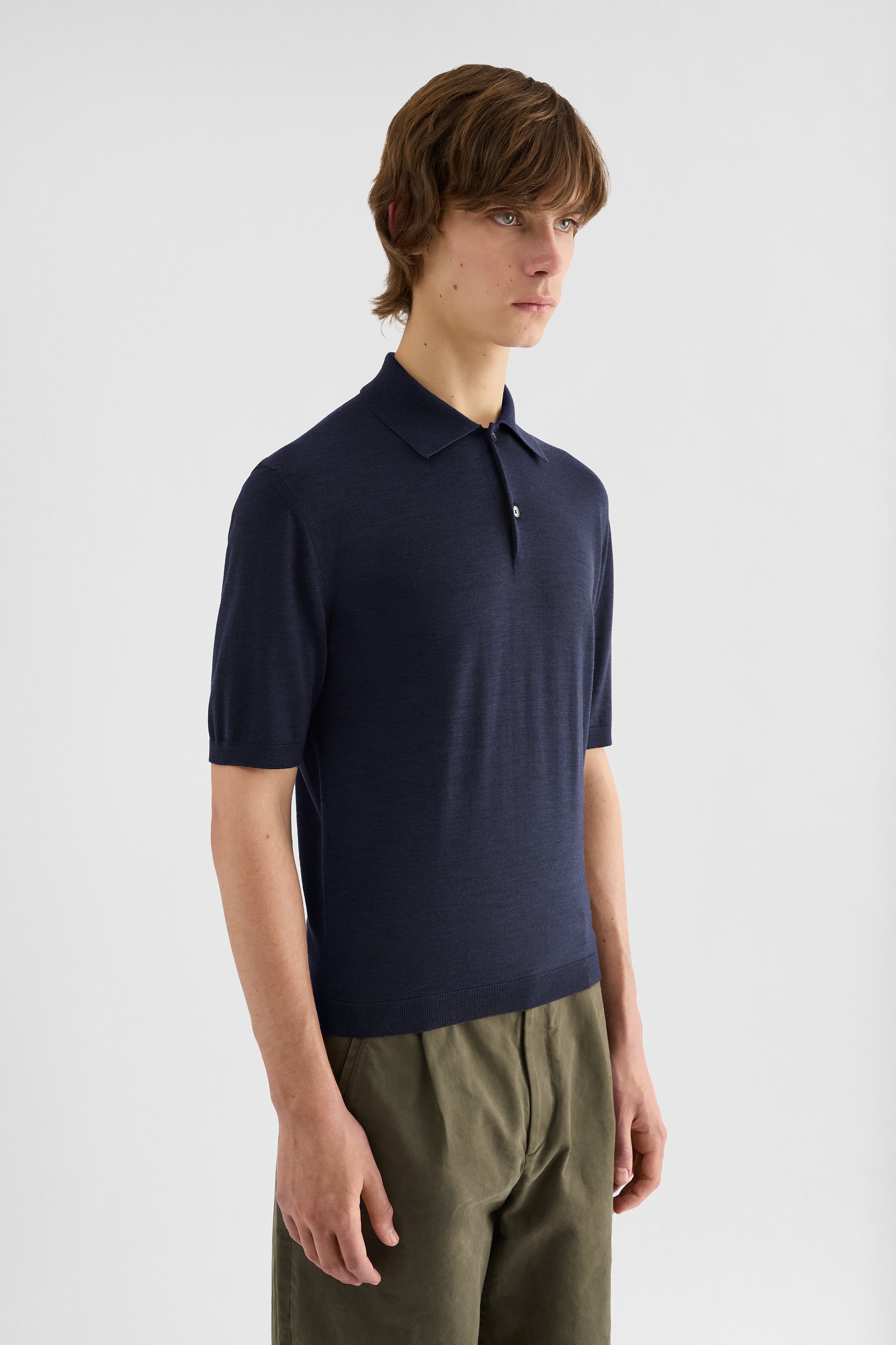 jil sander lightweight wool polo t-shirt for men