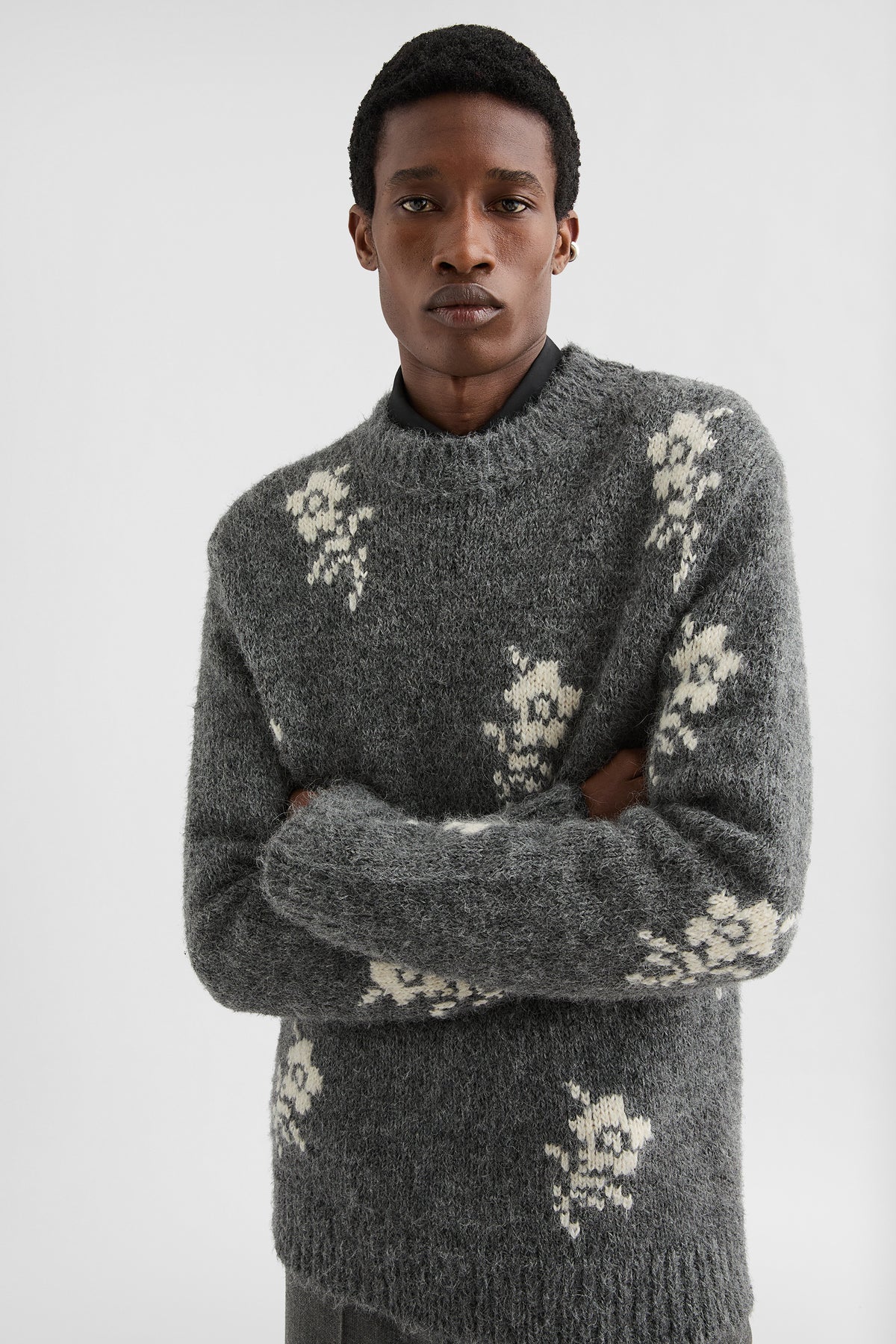 jil sander wool blend crew-neck sweater for men
