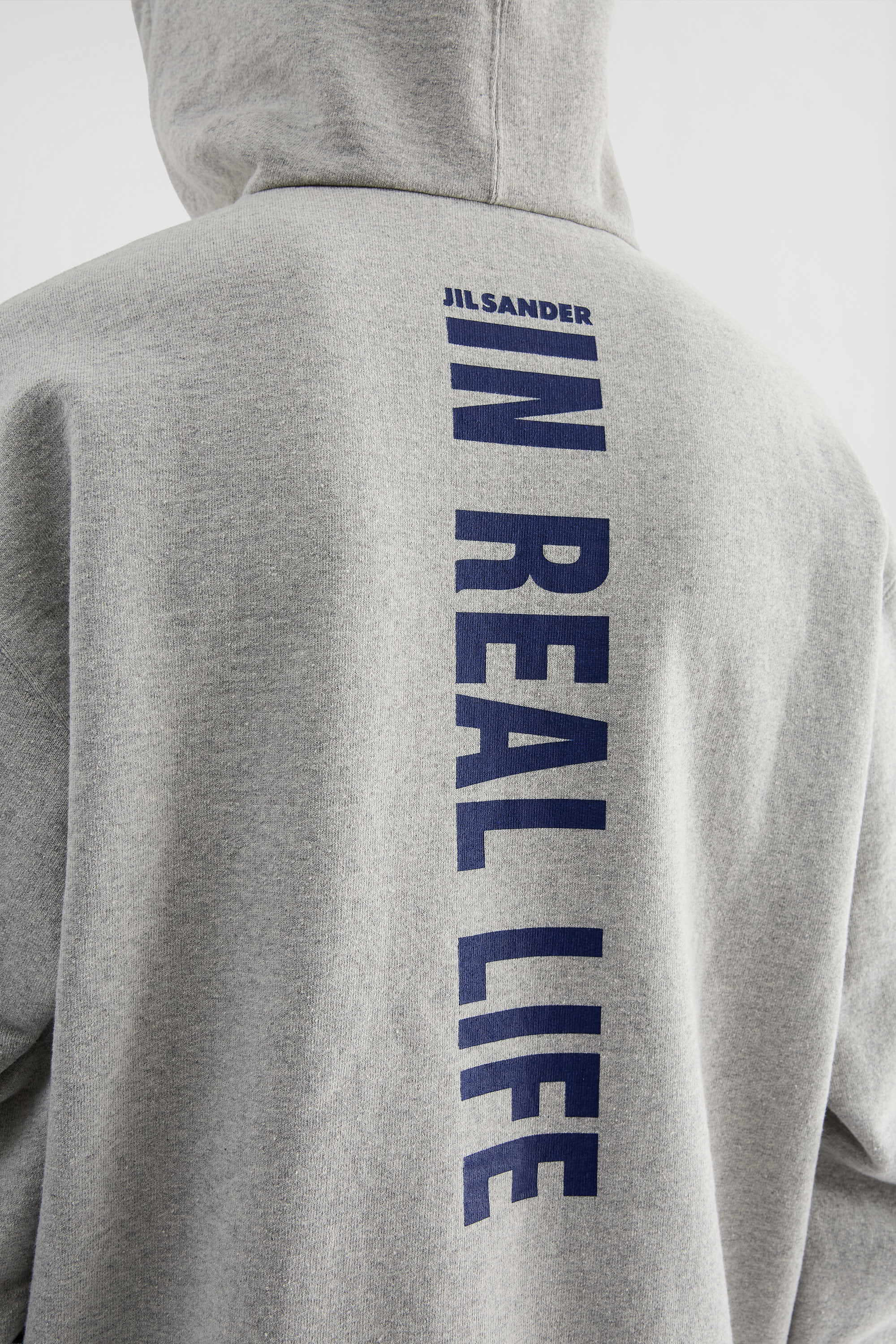 jil sander cotton hooded sweatshirt for men